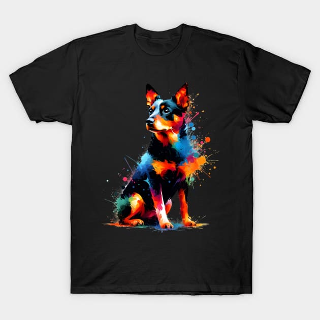 Vibrant Lancashire Heeler in Abstract Splash Art T-Shirt by ArtRUs